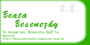 beata besenczky business card